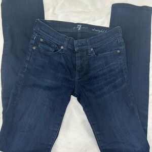 7 For All Mankind Women's Jeans Size 25 Dark Wash Straight Leg Mid Rise